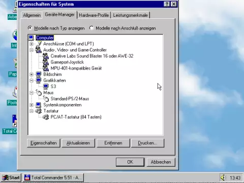 "Screenshot WINDOWS 95 Device Manger"